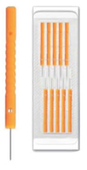 Aculine Orange Plastic Handle Detox Needle (500 needles per box)