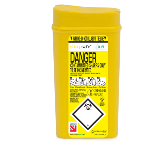 Portable Sharpsbin / Sharpsafe 200ml 